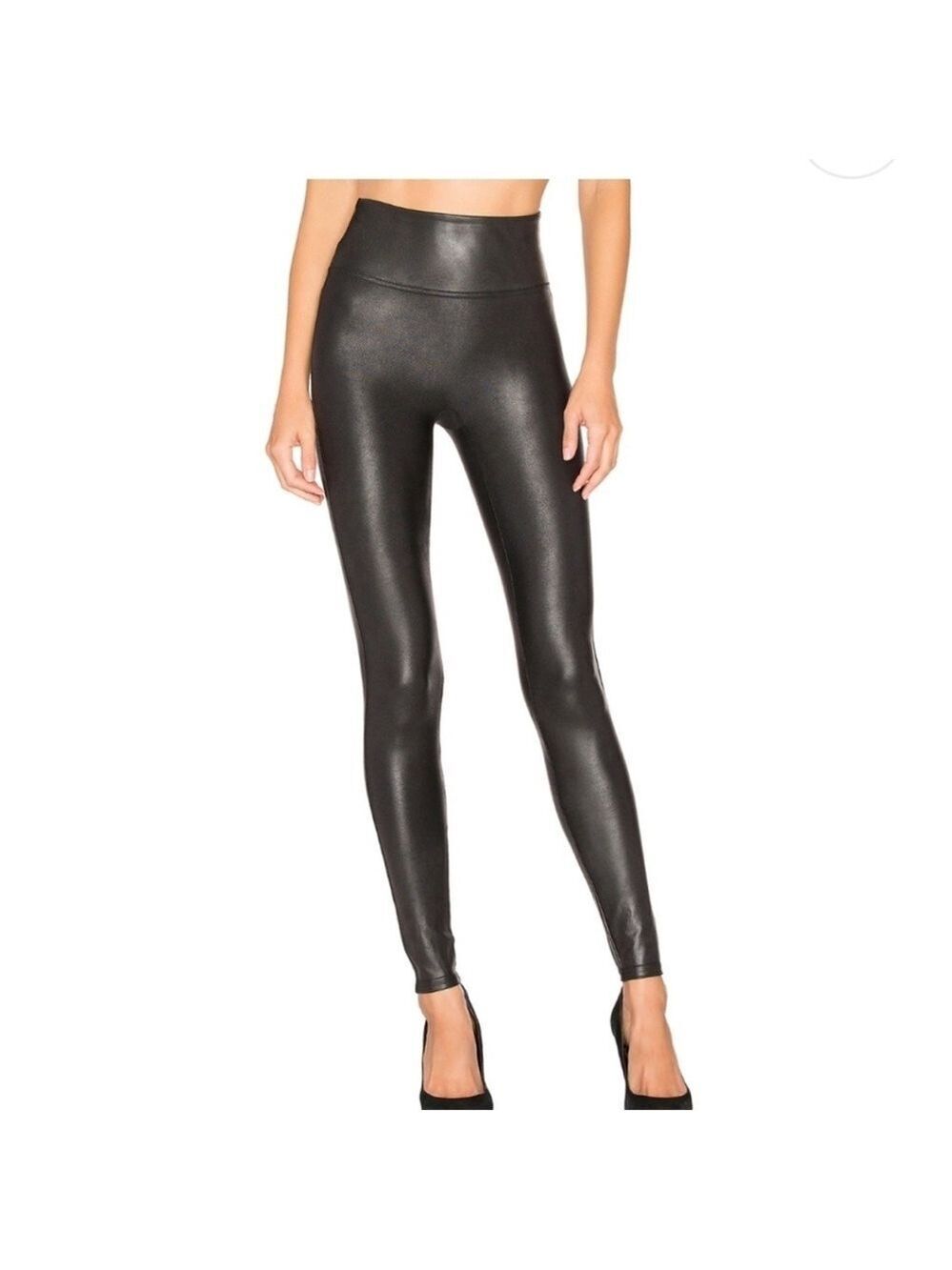 Spanx Faux Leather Leggings Black Sz Medium